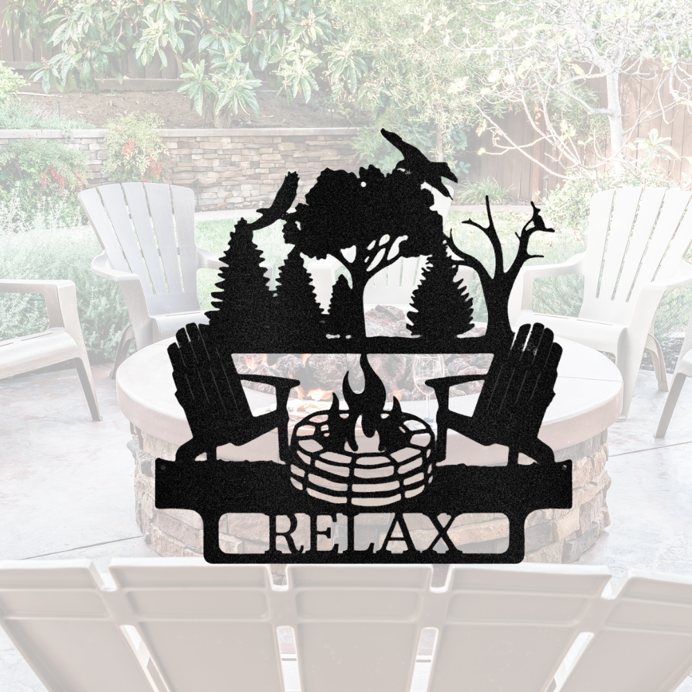 Campfire Metal Sign, Custom Name Campfire Wall Sign, Personalized Family Name Wall Decor, Outdoor Decor, Cabin Wall Art