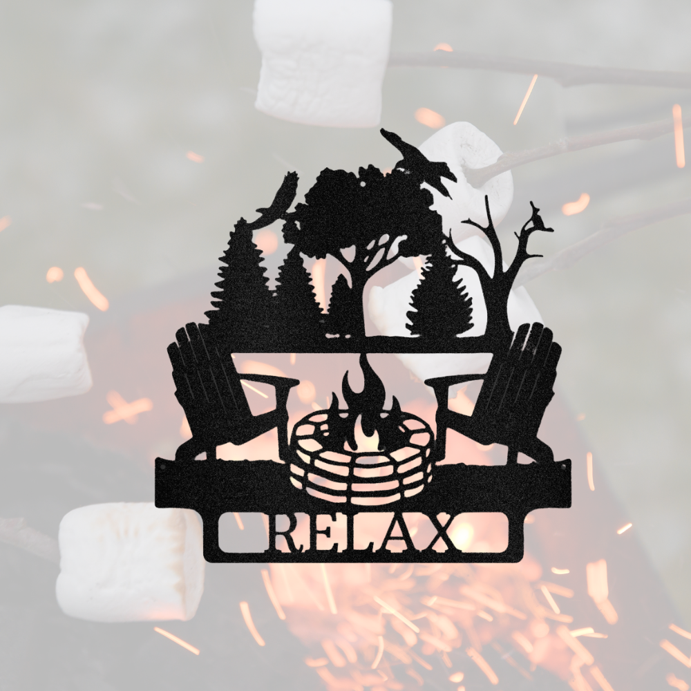 Campfire Metal Sign, Custom Name Campfire Wall Sign, Personalized Family Name Wall Decor, Outdoor Decor, Cabin Wall Art