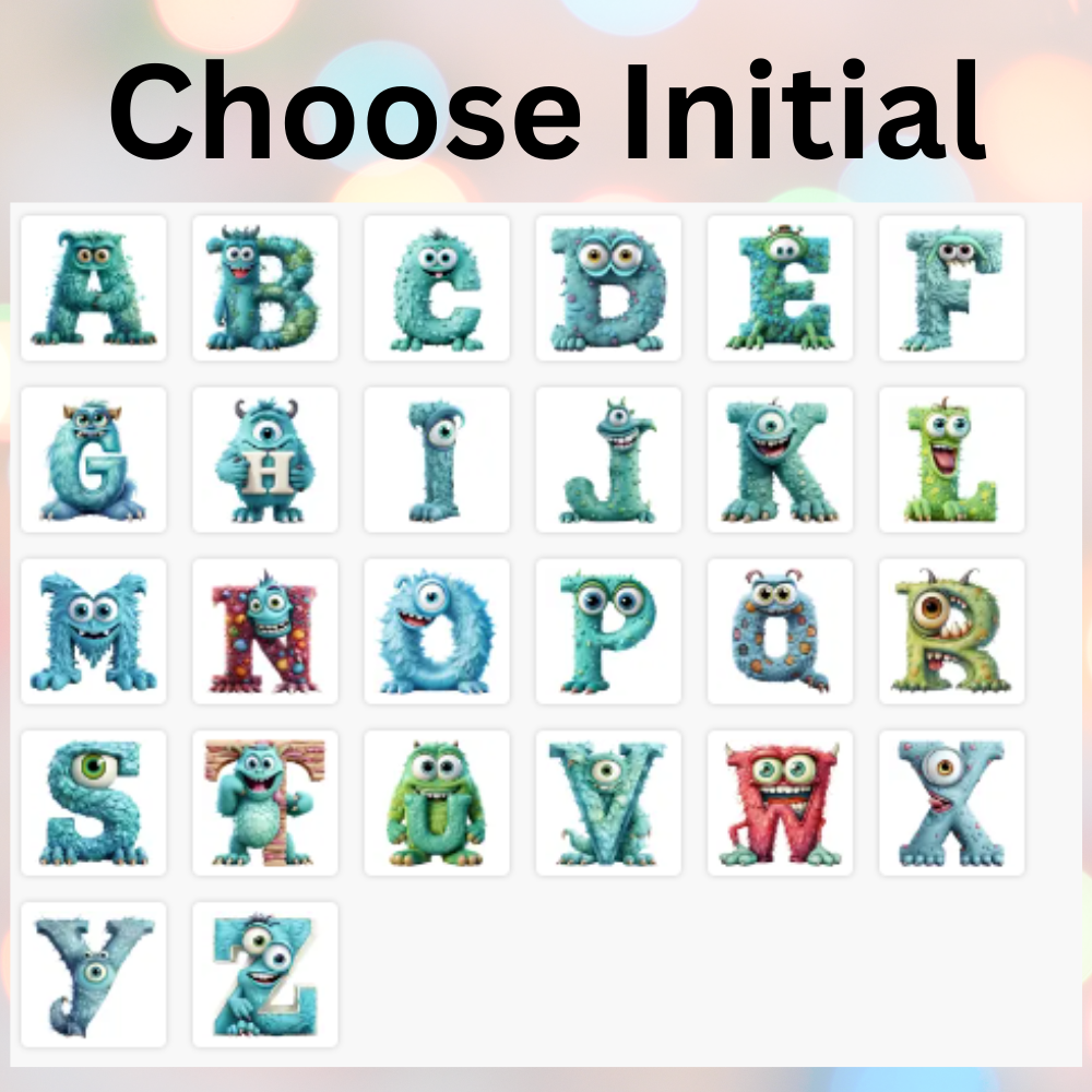 Kids Monster Name Initial Acrylic Night Light, Customized Kids Acrylic Night Light, Personalized Kids or Grandkids Birthday or Christmas Gift, Gift from Grandparents or Dad and Mom