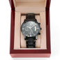To My Nephew Black Chronograph Watch, Birthday Gift For Him, Meaningful Gift, Uncle To Nephew Gift.