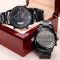 To My Nephew Black Chronograph Watch, Birthday Gift For Him, Meaningful Gift, Uncle To Nephew Gift.