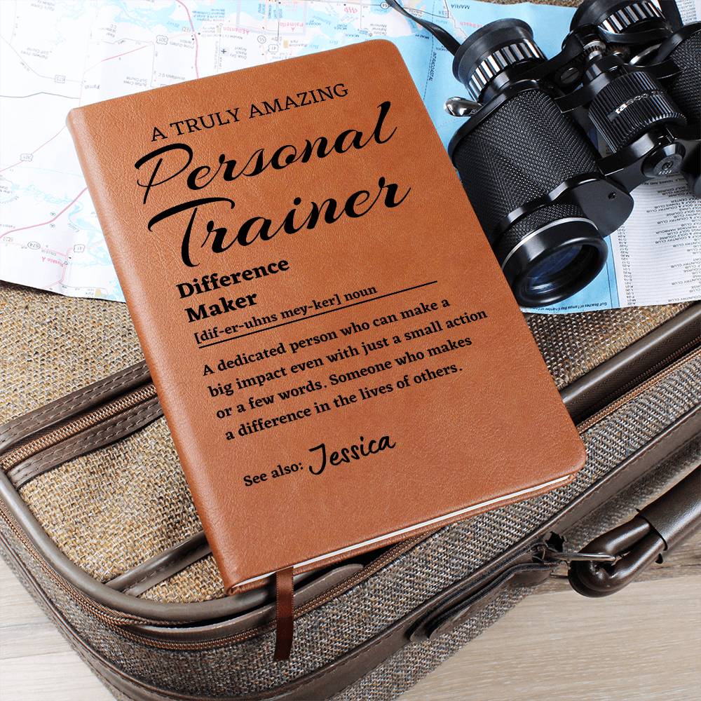 Difference Maker Journal, Personal Journal Gift, Personalized Colleague Friend Mentor Appreciation Gift, Custom Name Leather Journal