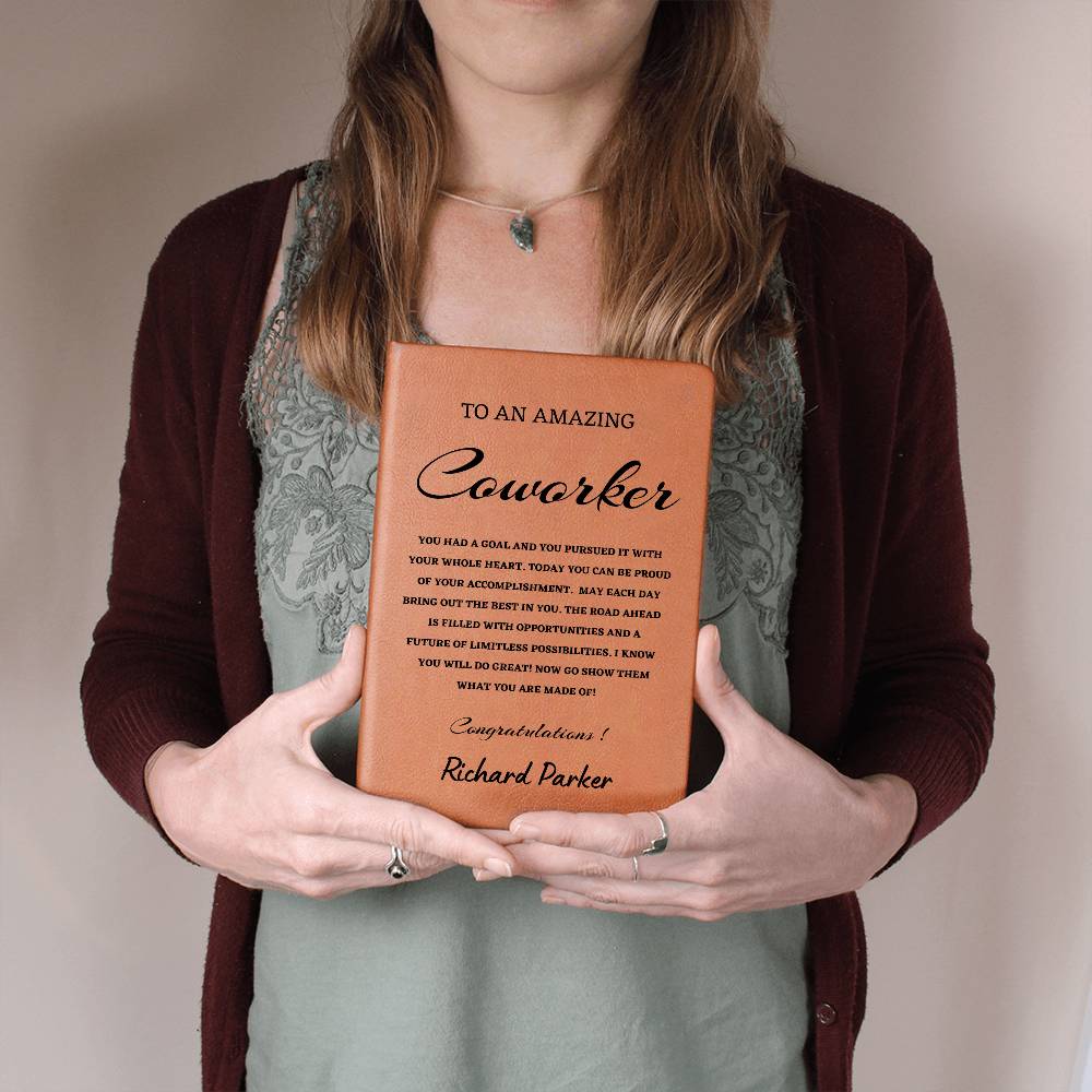 To A New Coworker Journal, Custom Leather Journal, Coworker Graduation Gift, Personalized Name Journal, New Coworker Appreciation Gift, New Job Gift.