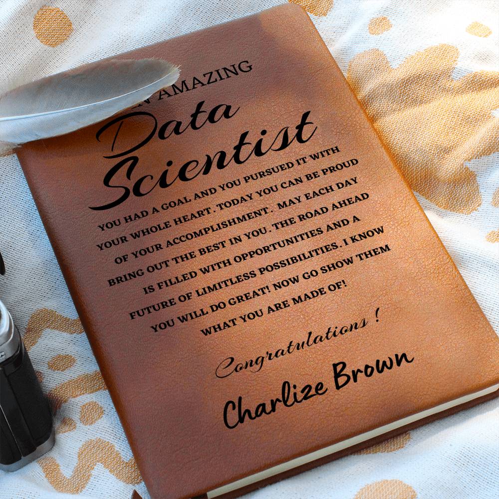To A New Data Scientist Journal, Custom Leather Journal, Data Scientist Graduation Gift, Personalized Name Journal, New Data Scientist Appreciation Gift, New Job Gift