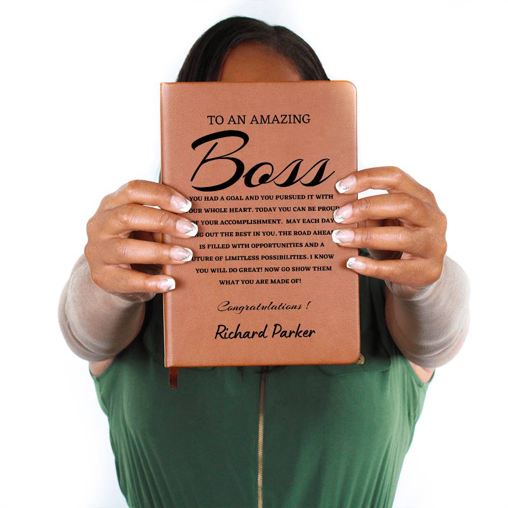 To A New Boss Journal, Custom Leather Journal, Boss Graduation Gift, Personalized Name Journal, New Boss Appreciation Gift, New Job Gift.