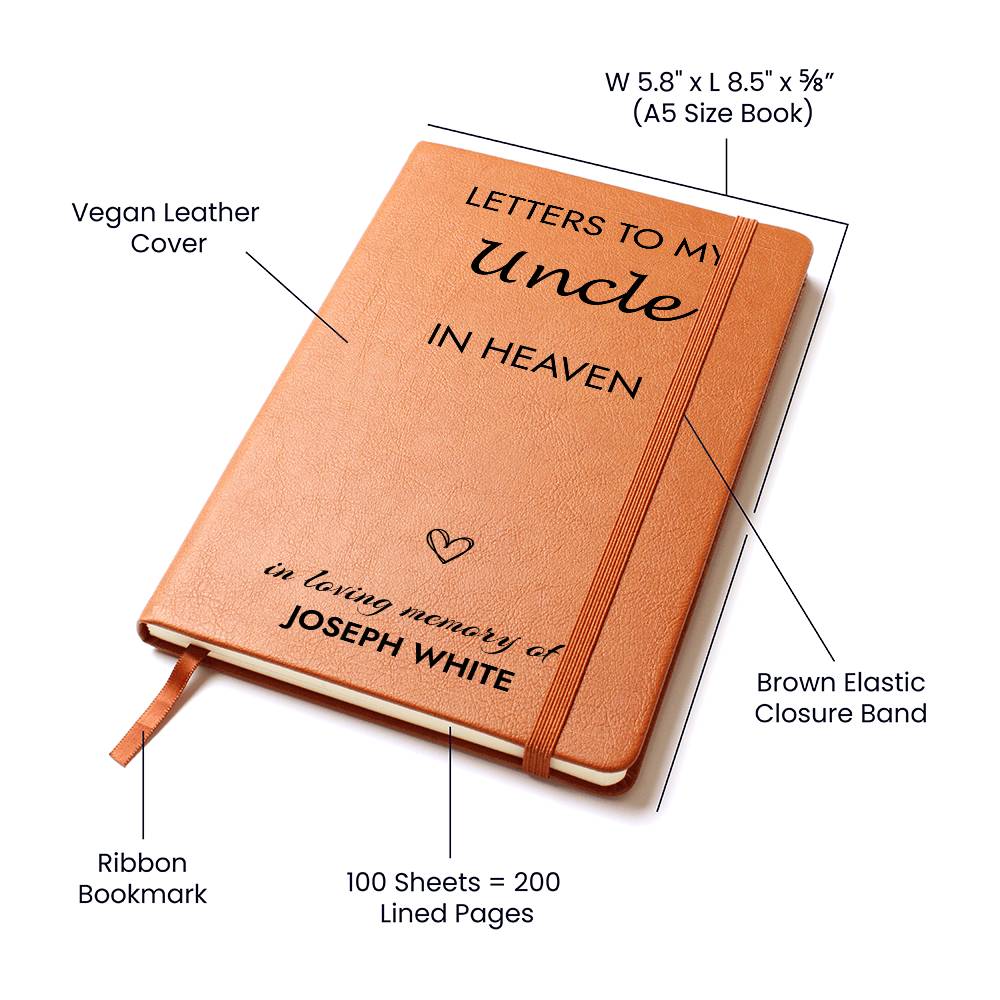 Uncle Remembrance Journal, Uncle In Heaven Gift, Loss of Uncle Memorial Journal, Sympathy Gift for Loss Of Uncle, Grief Journal Letters to Uncleters to Dad