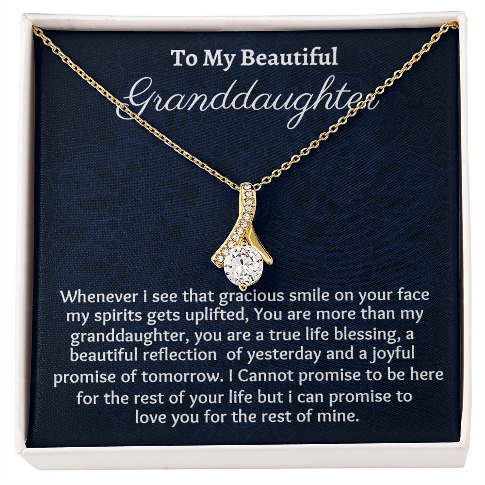 To My Beautiful Granddaughter Alluring Beauty Necklace, Birthday Gift From Grandmother/ Grandfather, , Granddaughter Graduation Gift, Meaningful Jewelry Gift.
