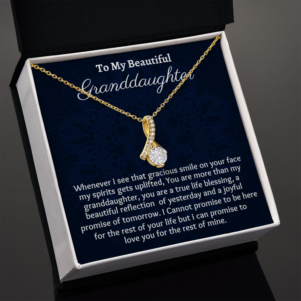 To My Beautiful Granddaughter Alluring Beauty Necklace, Birthday Gift From Grandmother/ Grandfather, , Granddaughter Graduation Gift, Meaningful Jewelry Gift.