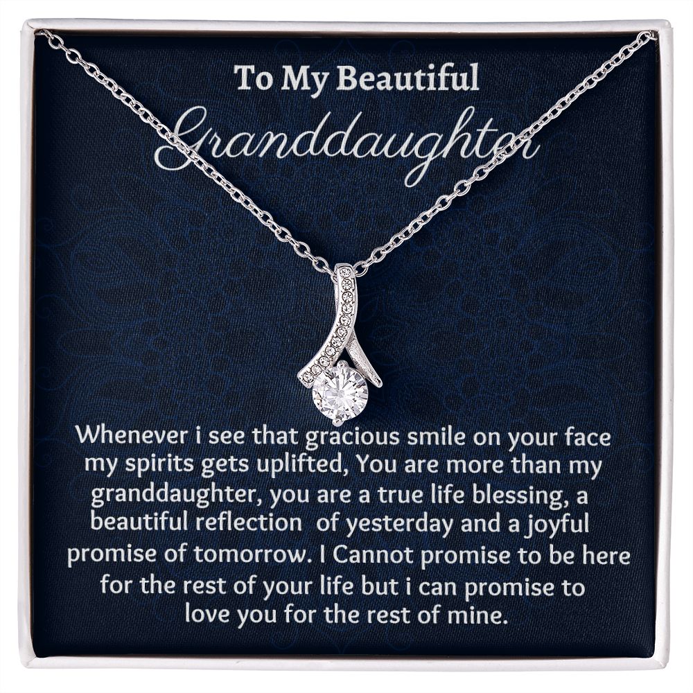 To My Beautiful Granddaughter Alluring Beauty Necklace, Birthday Gift From Grandmother/ Grandfather, , Granddaughter Graduation Gift, Meaningful Jewelry Gift.