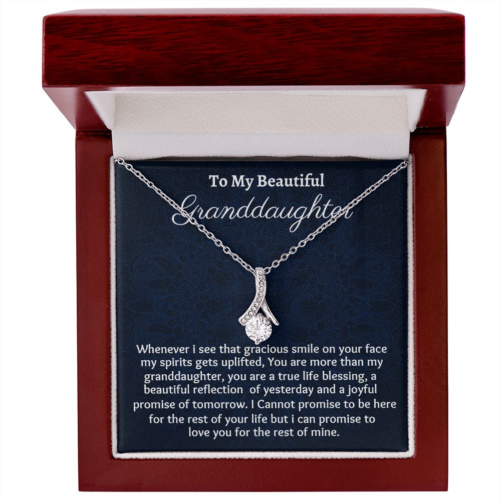 To My Beautiful Granddaughter Alluring Beauty Necklace, Birthday Gift From Grandmother/ Grandfather, , Granddaughter Graduation Gift, Meaningful Jewelry Gift.