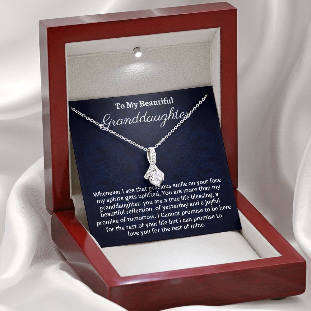 To My Beautiful Granddaughter Alluring Beauty Necklace, Birthday Gift From Grandmother/ Grandfather, , Granddaughter Graduation Gift, Meaningful Jewelry Gift.