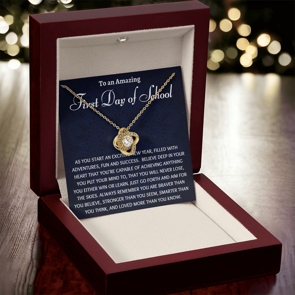 First Day of School Gift, Love Knot Necklace College Gift, Back to School Gift, Present for 1st day of School, Freshman College Gift, High School, Medical School Student