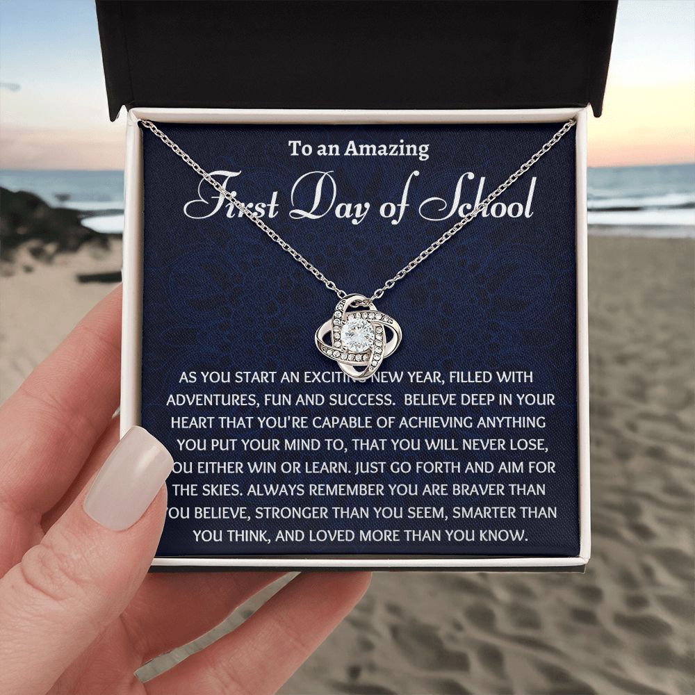 First Day of School Gift, Love Knot Necklace College Gift, Back to School Gift, Present for 1st day of School, Freshman College Gift, High School, Medical School Student
