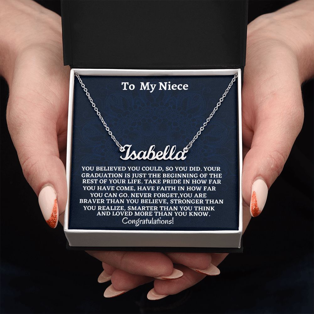 To My Niece Personalized Name Necklace, Graduation Jewelry Gift For My Niece, Birthday Gift For Niece, Aunt To Niece Gift, Congratulations Gift.