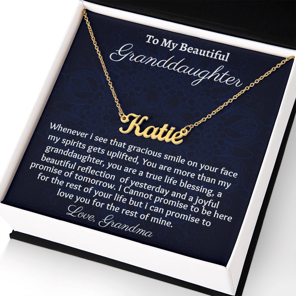 To My Beautiful Granddaughter Personalized Name Necklace, Birthday Gift From Grandmother, Granddaughter Graduation Gift, Unique Necklace.
