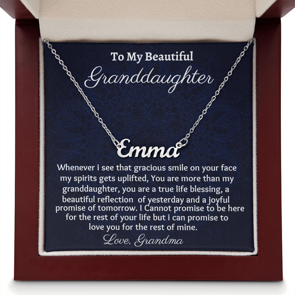 To My Beautiful Granddaughter Personalized Name Necklace, Birthday Gift From Grandmother, Granddaughter Graduation Gift, Unique Necklace.
