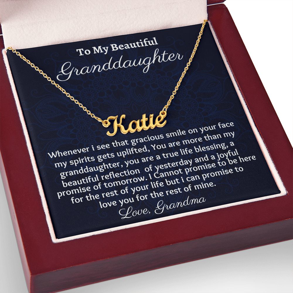 To My Beautiful Granddaughter Personalized Name Necklace, Birthday Gift From Grandmother, Granddaughter Graduation Gift, Unique Necklace.