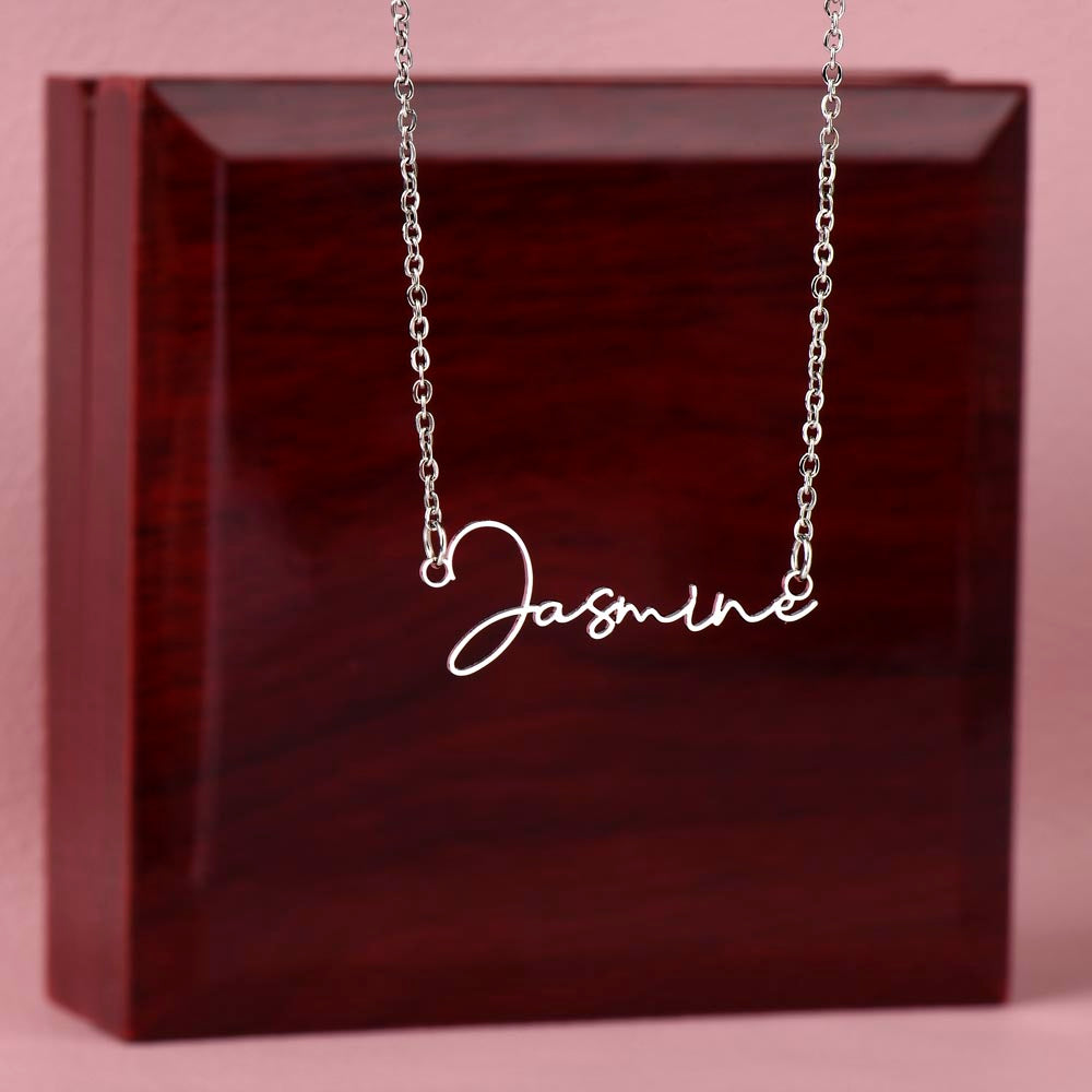 To My Bonus Daughter On Her Graduation Day Signature Style Necklace, Custom Name Graduation Gift, Birthday Gift For My Bonus Daughter, Gift From Bonus Dad, Gift From Bonus Mom.