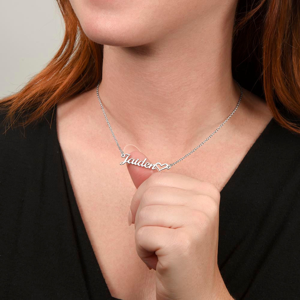 To My Amazing Wife Heart Name Necklace, Birthday Gift For My Amazing Wife, Wedding Anniversary Gift, Husband To Wife Gift, Romantic Jewelry Gift.
