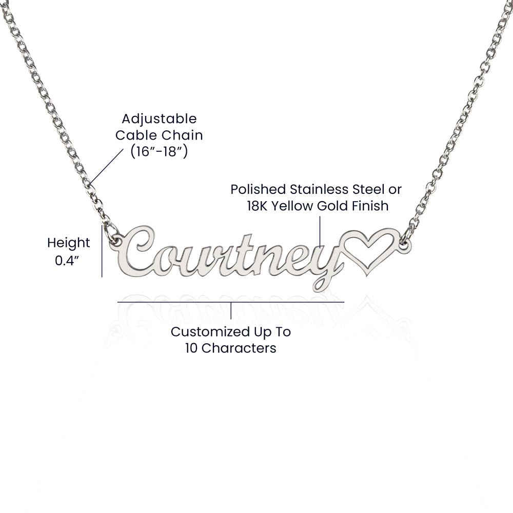 To My Niece Heart Name Necklace Necklace, Graduation Jewelry Gift For My Niece, Birthday Gift For Niece, Aunt To Niece Gift, Congratulations Gift.