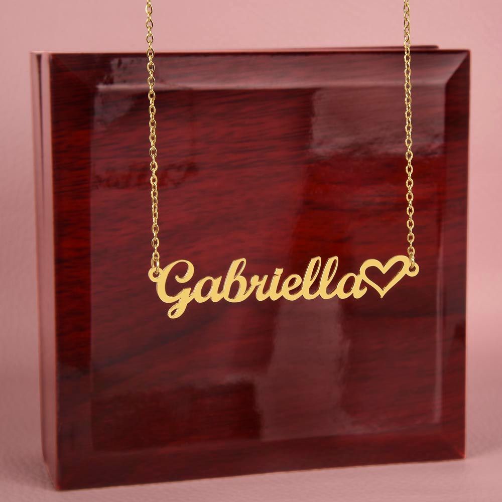 To My Granddaughter, Heart Name Necklace, Birthday Gift For Her, Graduation Gift From Grandmother, Unique Jewelry Gift.