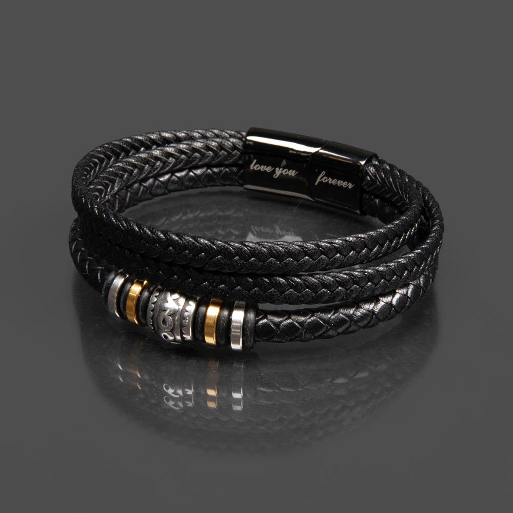 To My Bonus Dad Men Bracelet, Father's Day Gift Stepped Up Dad Bracelet Gift, Christmas Gift For Stepdad Best Dad Gift