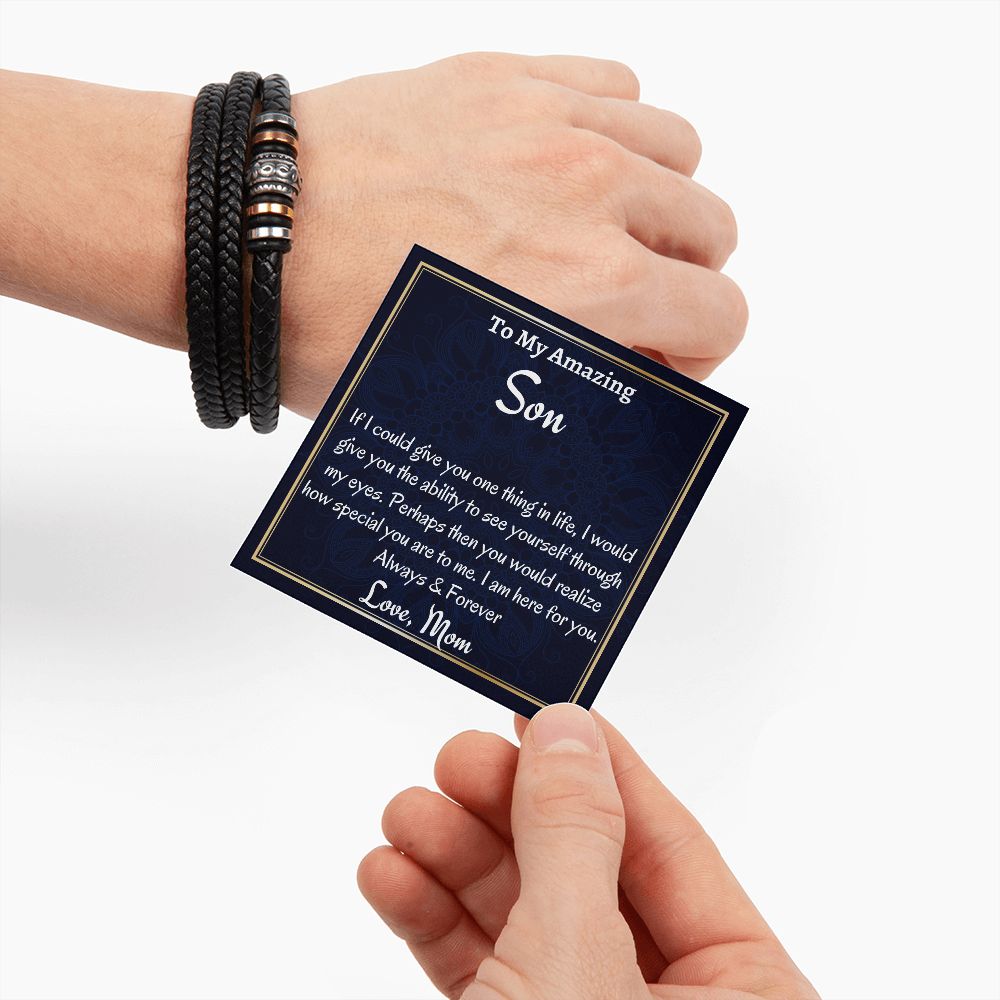 To My Son Men's Bracelet Gift, Birthday Gift For Son, Christmas Gift From Mom To Son, Graduation Gift, Love You Forever Bracelet