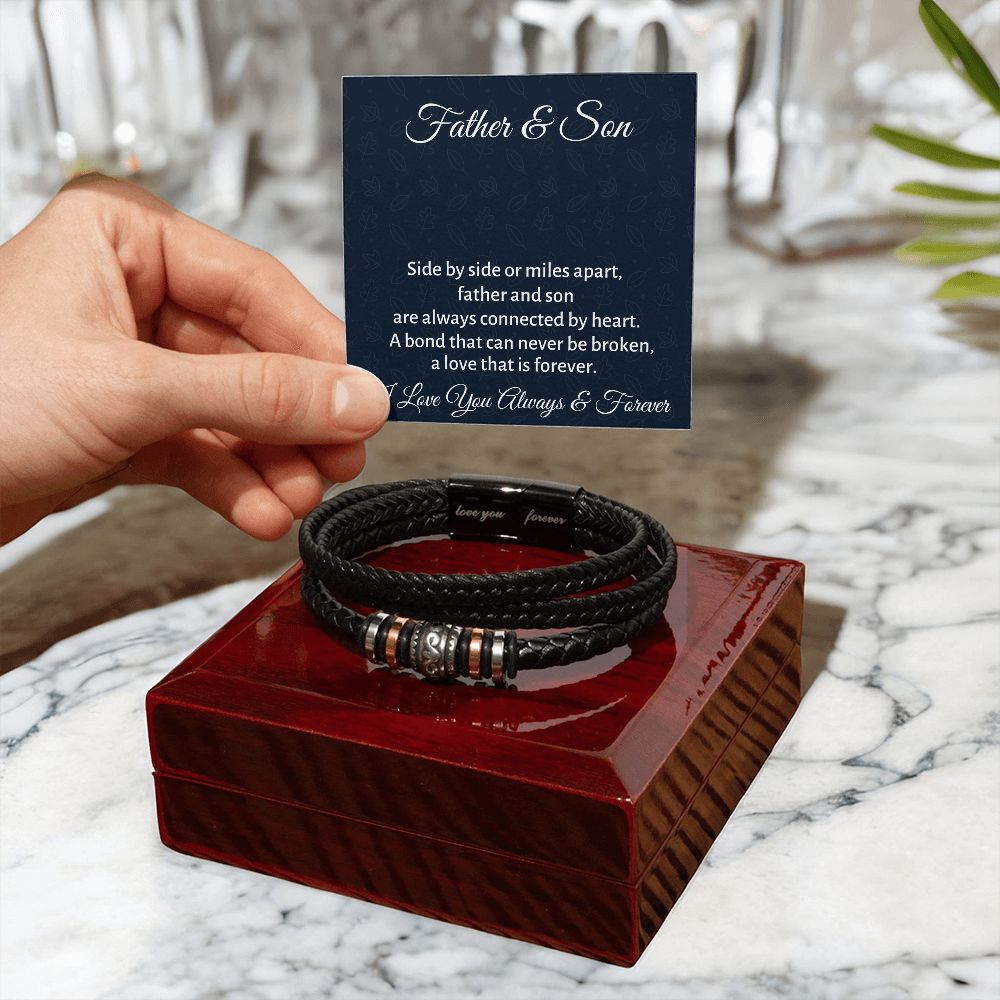 Father and Son Gift, Bracelet Gift For Son, I Love You Forever Christmas or Birthday Gift, Kids Teen Gifts