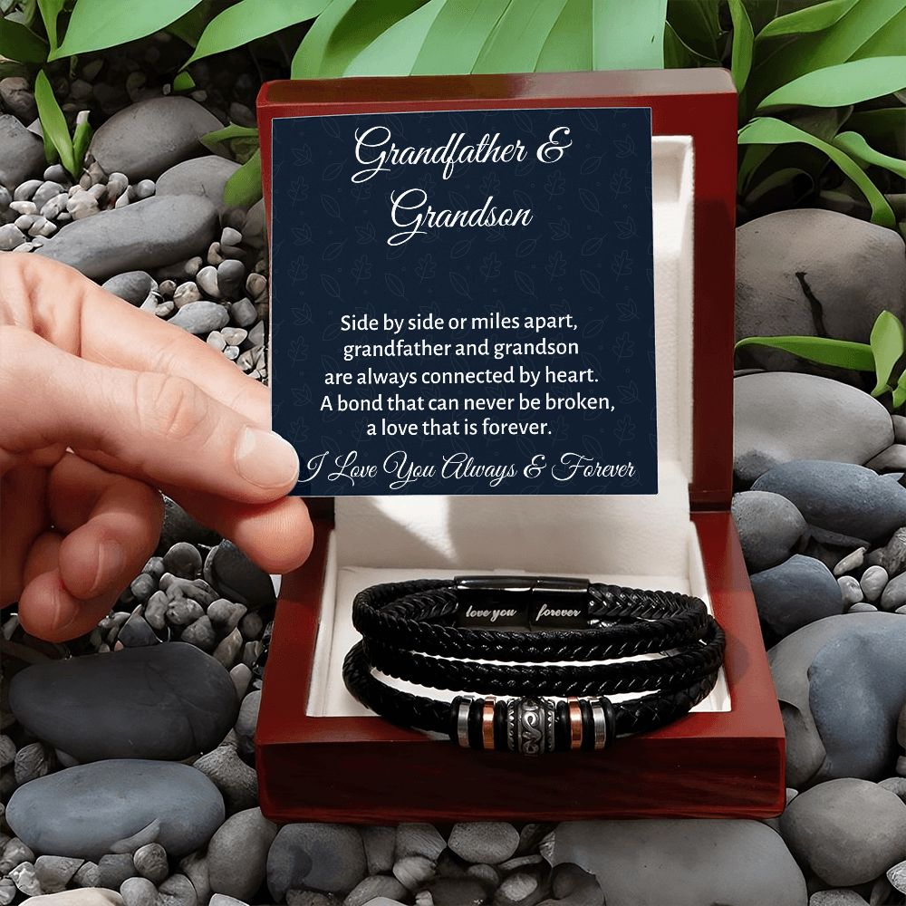 Grandfather and Grandson Gift, Bracelet Gift For Grandson, I Love You Forever Christmas or Birthday Gift, Grandkids Gift