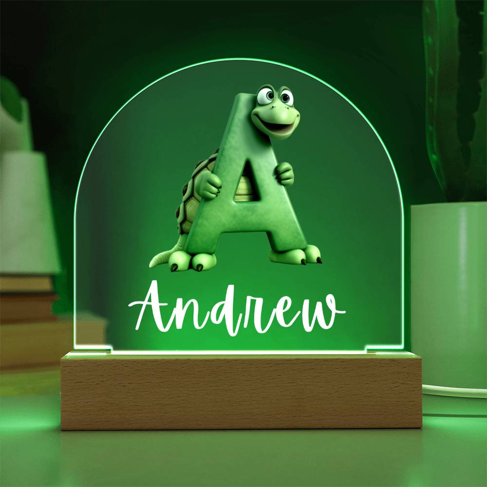 Personalized Acrylic Night Light, Kids Name Initials Night Light, Custom Name Alphabet Night Light, Ninja Turtle Lover Night Light, Gift from Mom or Grandparents