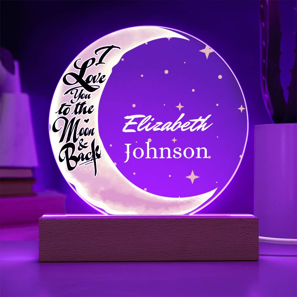 I love You to The Moon and Back Night Acrylic Light