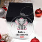 Acrylic Personalized Christmas Ornament, Elephant Ornament Baby's First Christmas Ornament Keepsake