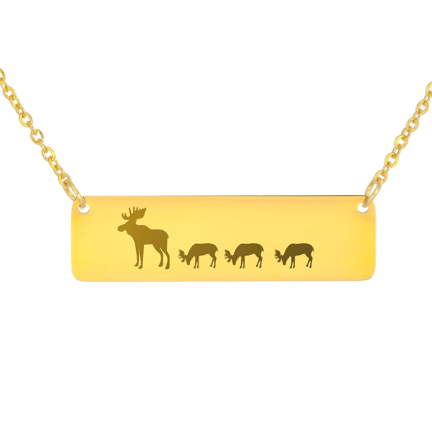 Mama Moose Bar Necklace, Moose Jewelry, Mother's Necklace, Birthday Gift, Personalized Bar Necklace