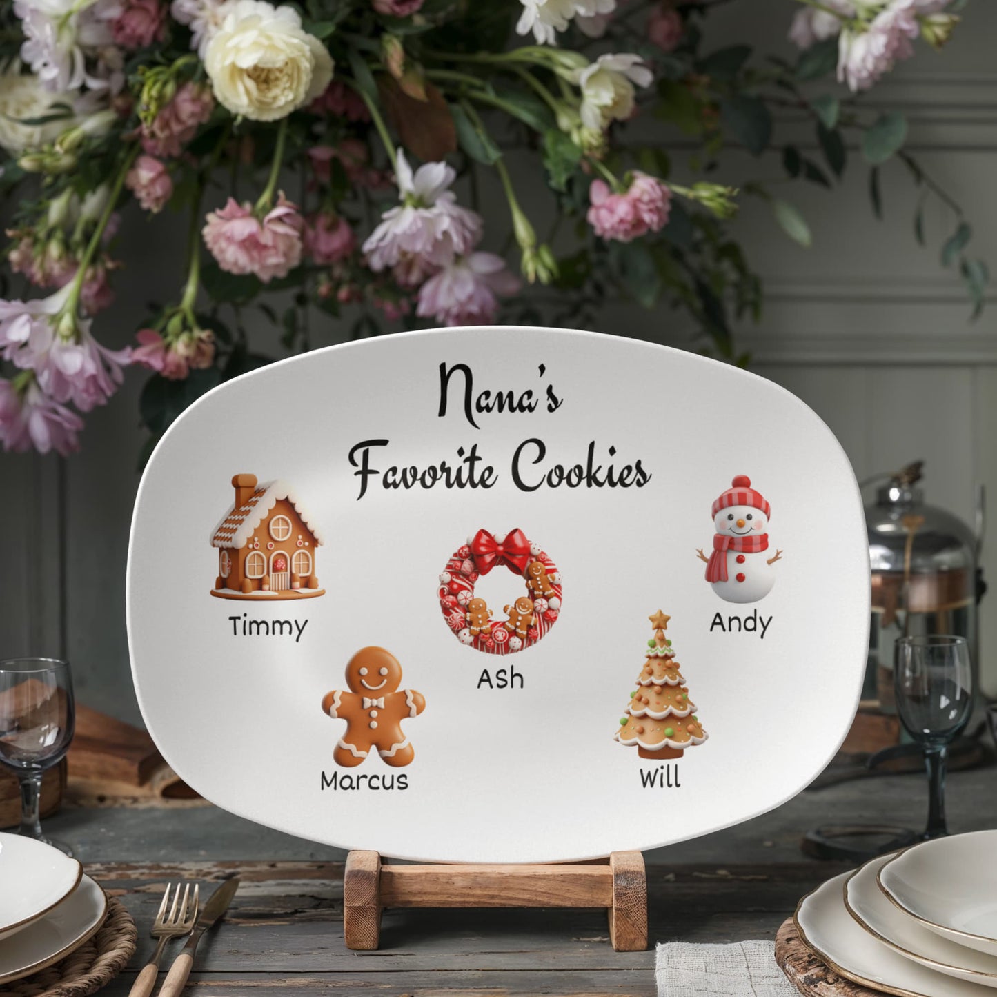 Custom Grandma Gift, Favorite Cookies Plate, Personalized Christmas Serving Platter, Family Platter, Grandma Plate, Granny Mimi Gigi Nana