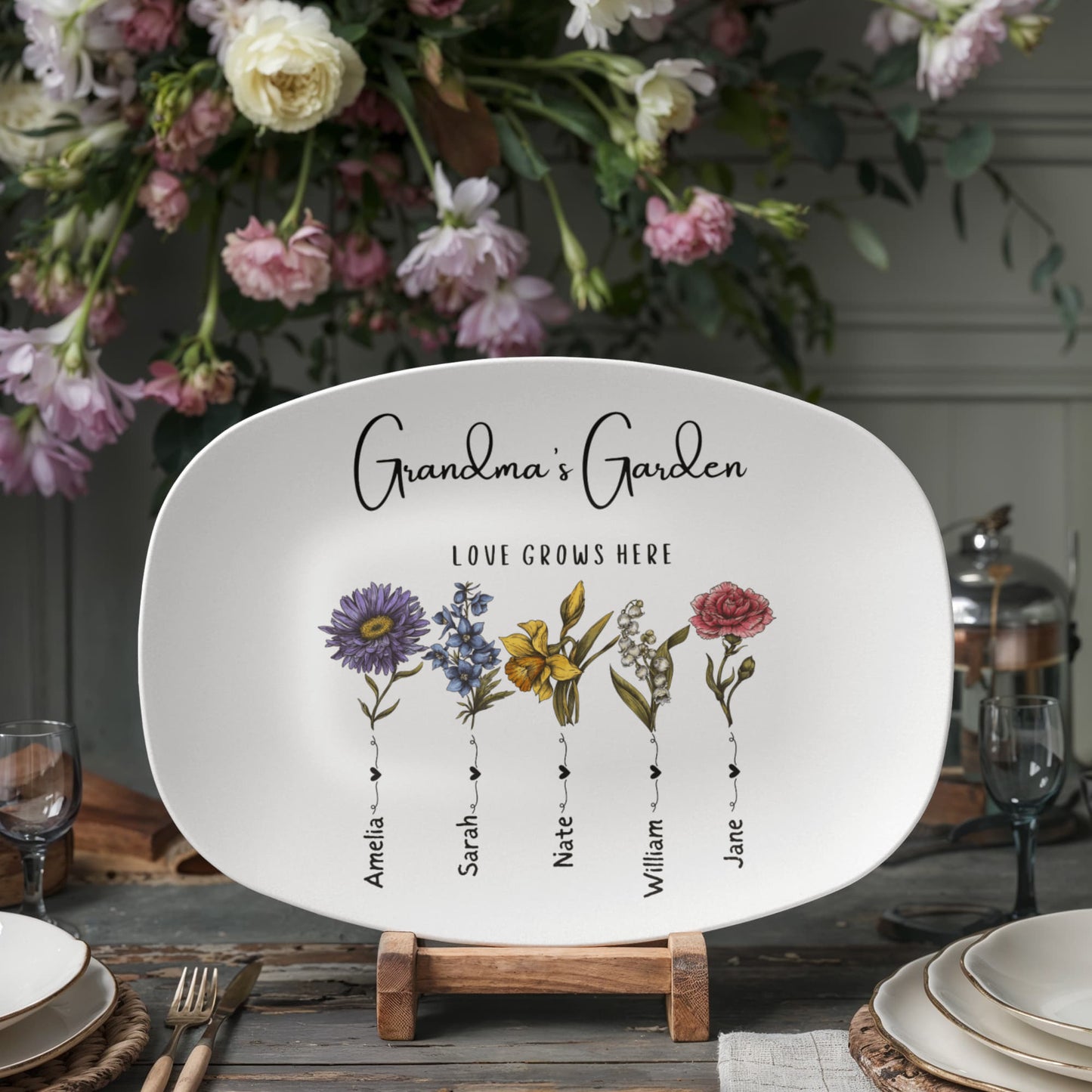 Grandma's garden platter