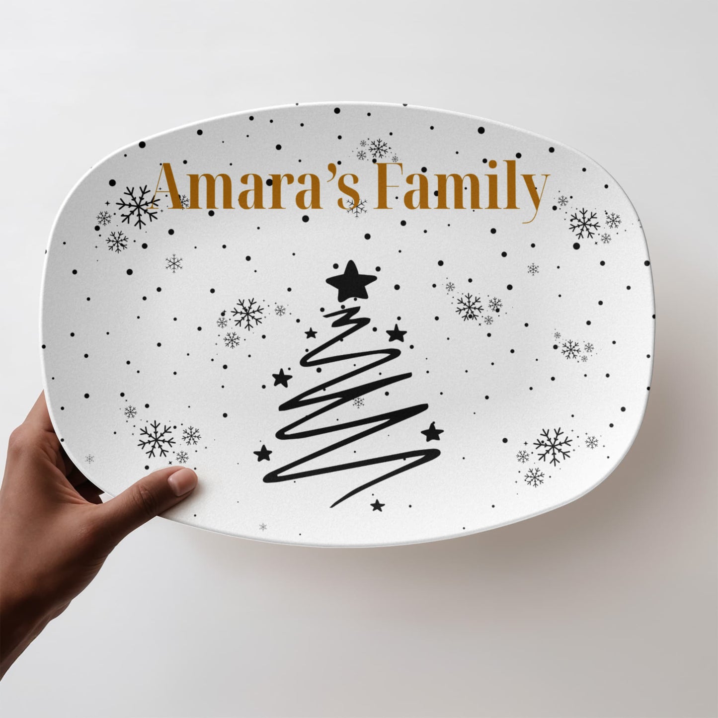 Personalised Christmas Serving Platter Family Name Christmas Platter Xmas Serving Plate Name Serving Tray Custom Name Housewarming Gift