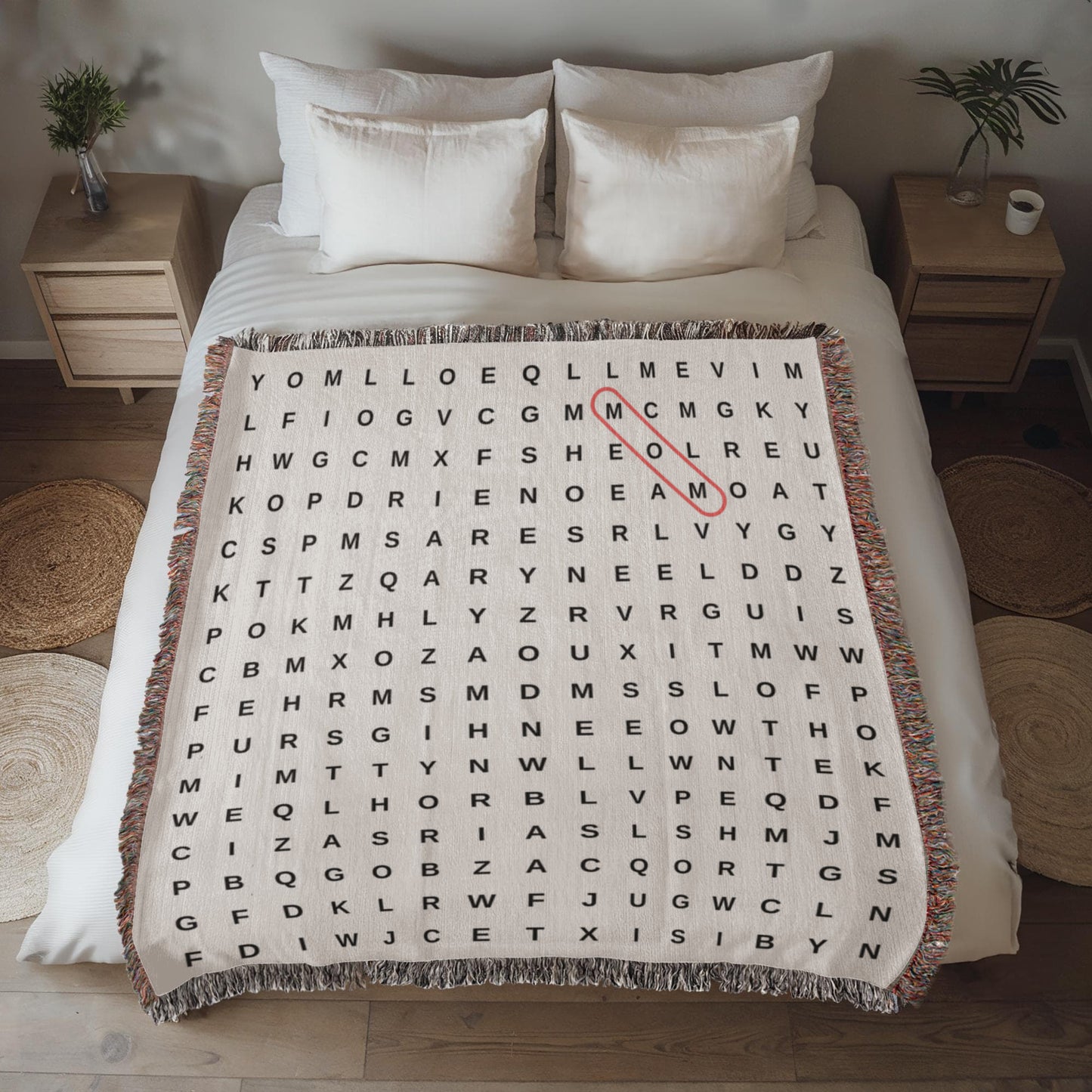 Custom Word Search Mom Woven Blanket, Personalized Kids Names Blanket, Decorative Throw, Mothers Day or Mom's Birthday Gift Custom Blanket