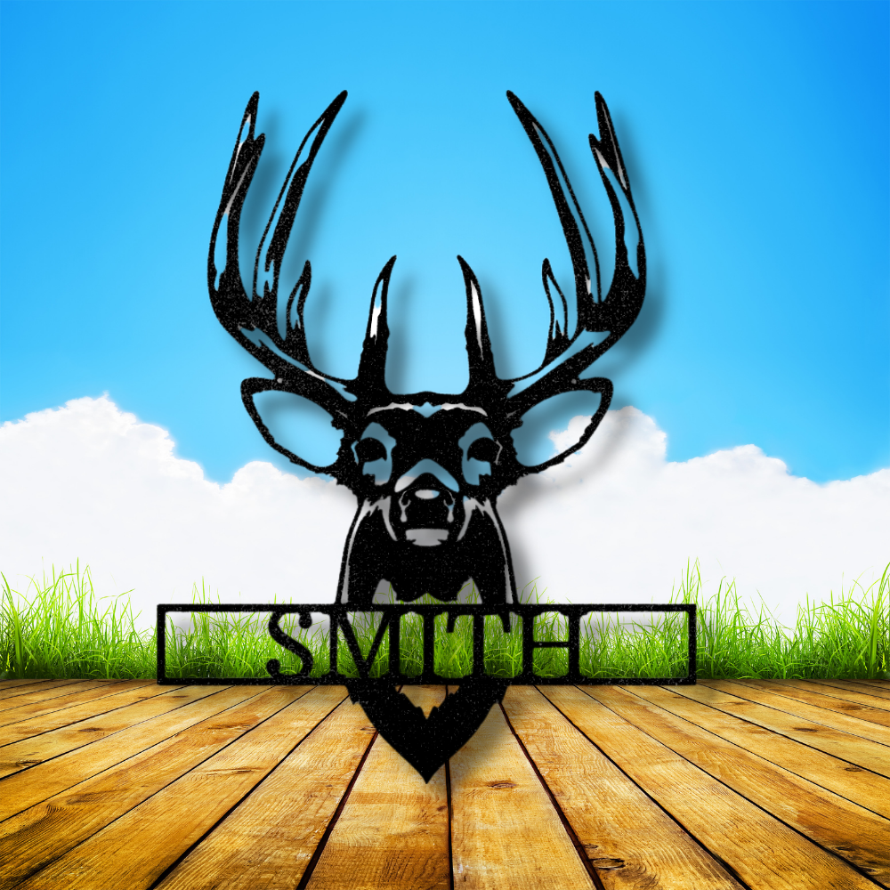 Personalized Last Name Deer Wall Sign, Custom Big Buck Sign, Housewarming or Wedding Gift, Cottage Sign, Indoor Outdoor Sign, Family Name Plaque