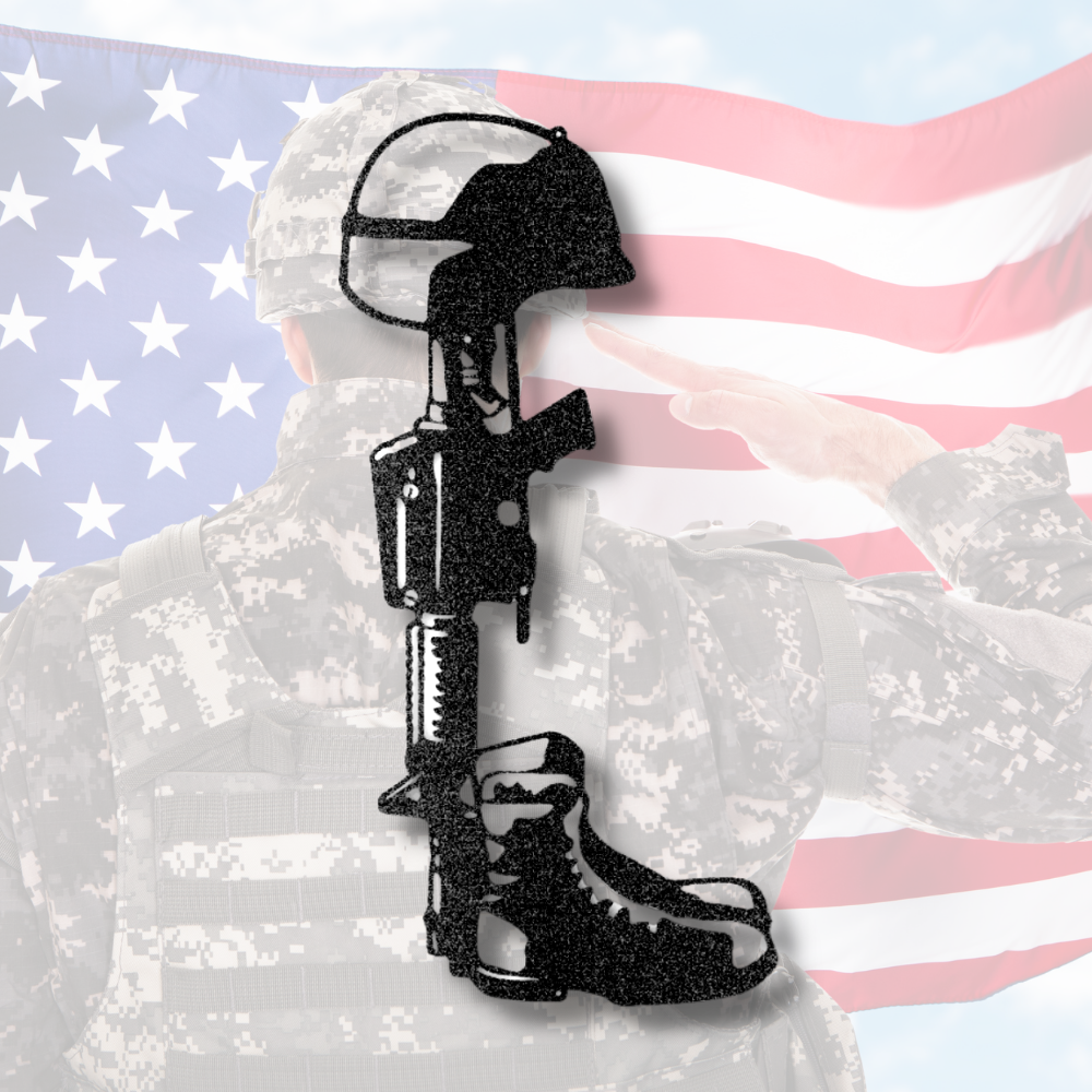 Fallen Soldier Memorial Gift, Large Metal Steel Sign, In Remembrance Gift, Loss of Loved One Gift Military Gift