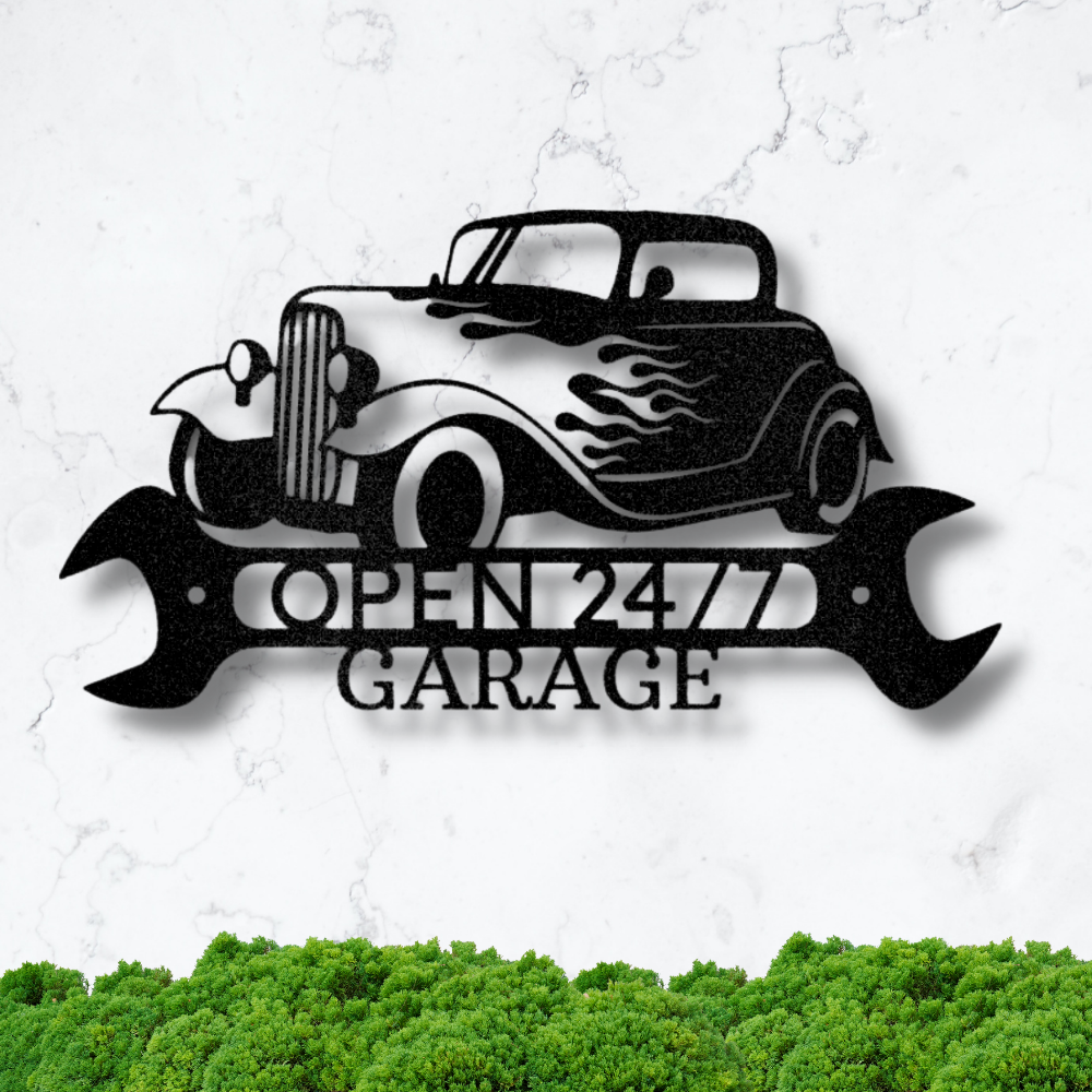 Personalized Garage Sign, Pop’s Workshop Gift, Custom Garage Sign, Men’s Garage Décor, Car Sign for Garage, Mechanic Gift, Hot Rod Shop Monogram