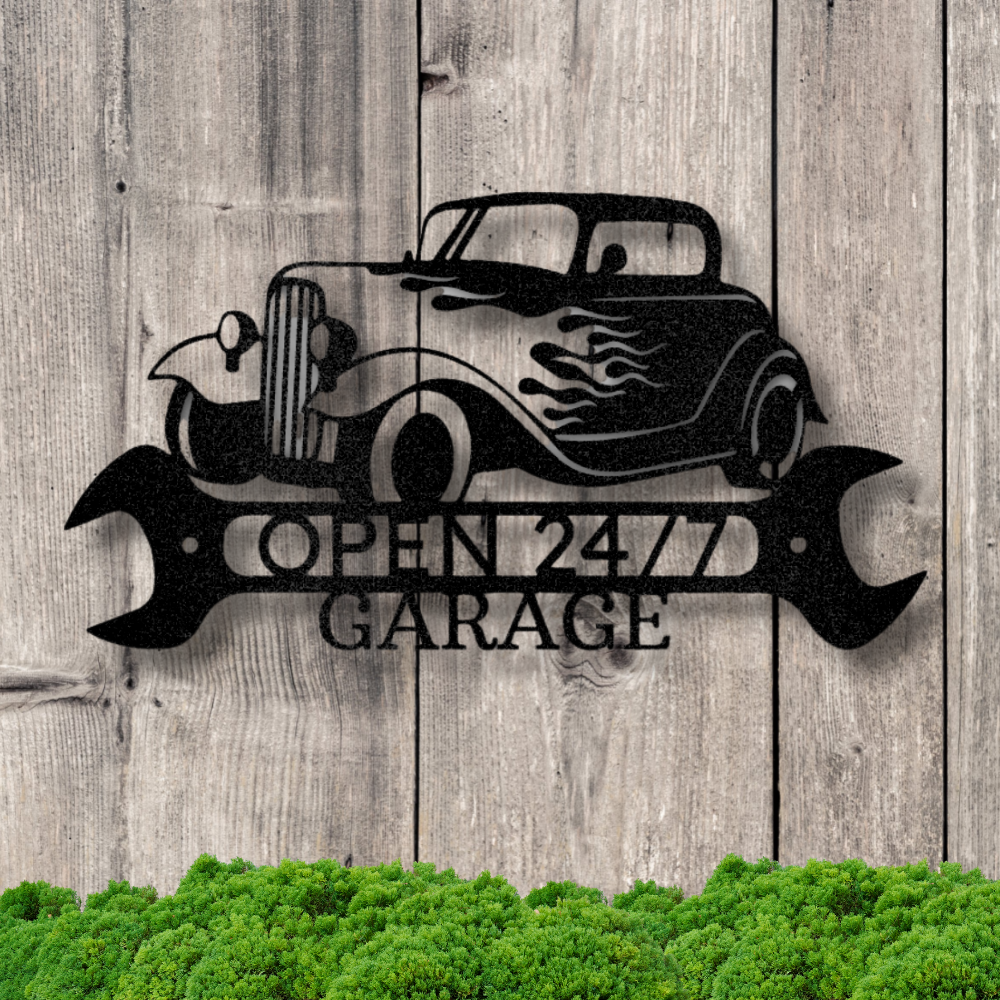 Personalized Garage Sign, Pop’s Workshop Gift, Custom Garage Sign, Men’s Garage Décor, Car Sign for Garage, Mechanic Gift, Hot Rod Shop Monogram