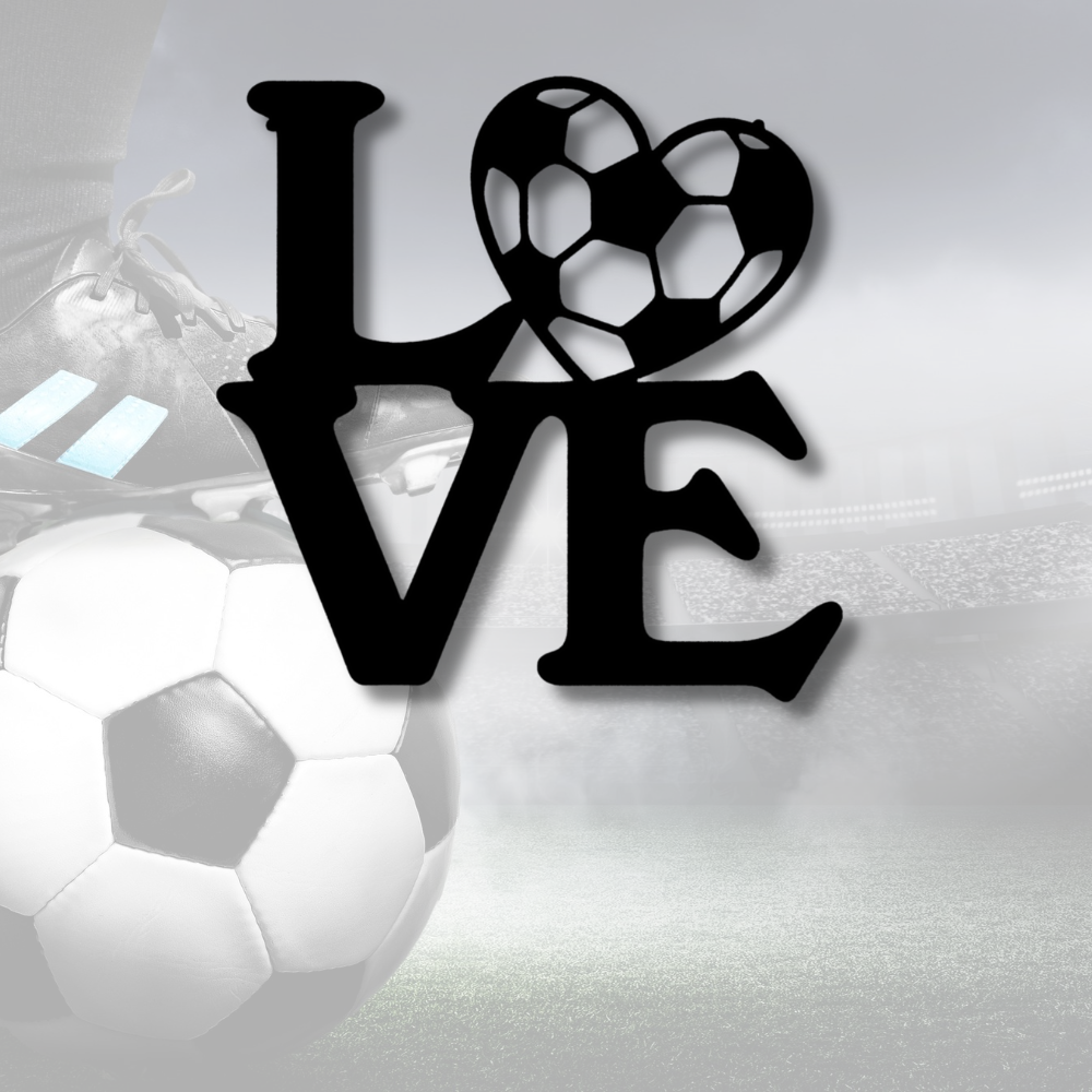 Soccer Love Metal Sign, Kids Bedroom Sign, Kids Room Décor, Birthday Gift Sign, Baby Room Sign, Metal Wall Hangings, Door Hanger, Soccer Lover Gift