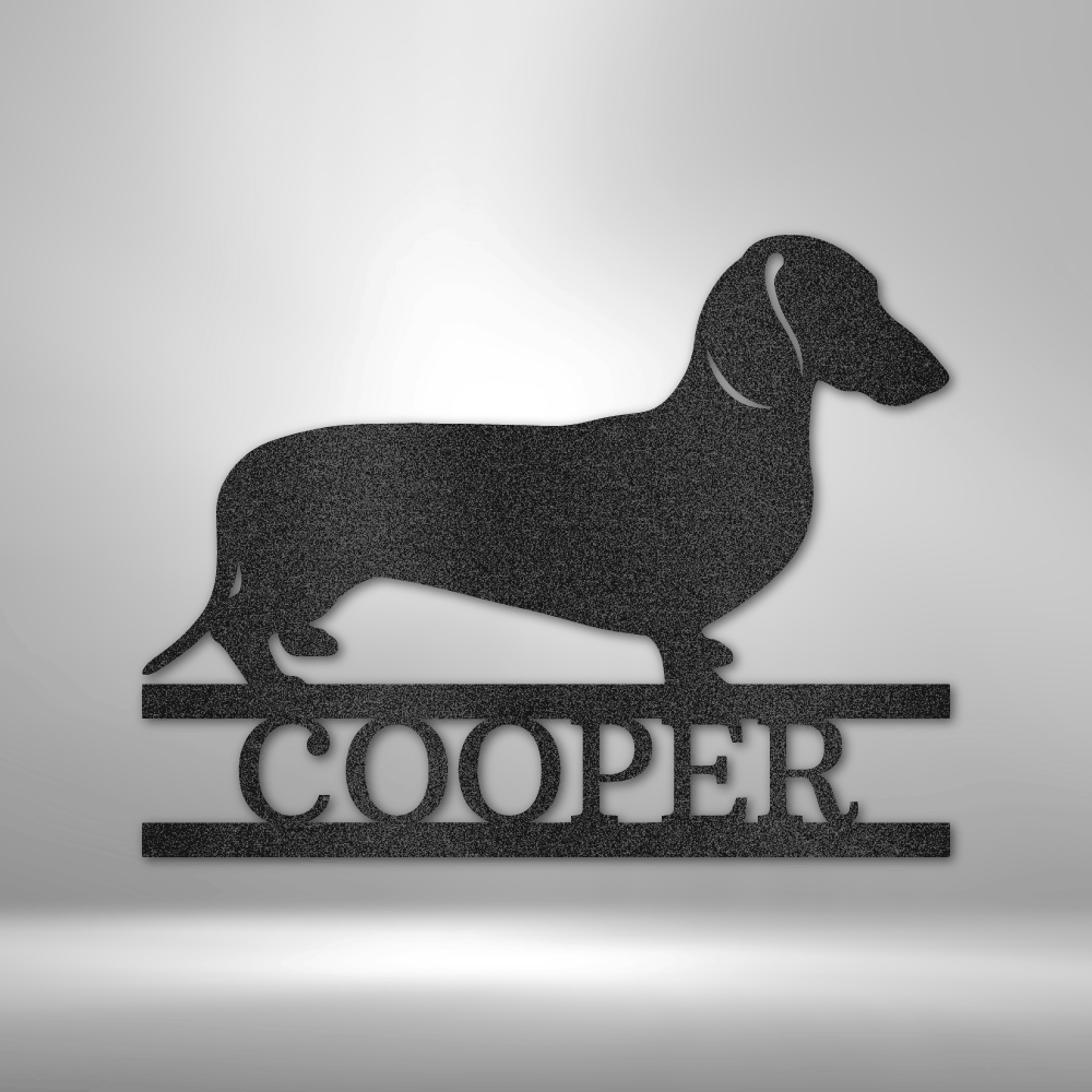Dachshund Dog Metal Art, Plasma Cut Steel Monogram, Pet Lovers Personalized Sign, Custom Steel Sign