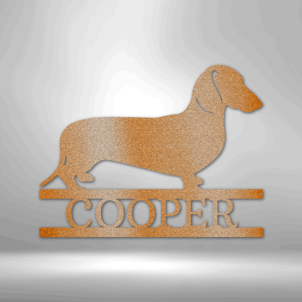 Dachshund Dog Metal Art, Plasma Cut Steel Monogram, Pet Lovers Personalized Sign, Custom Steel Sign