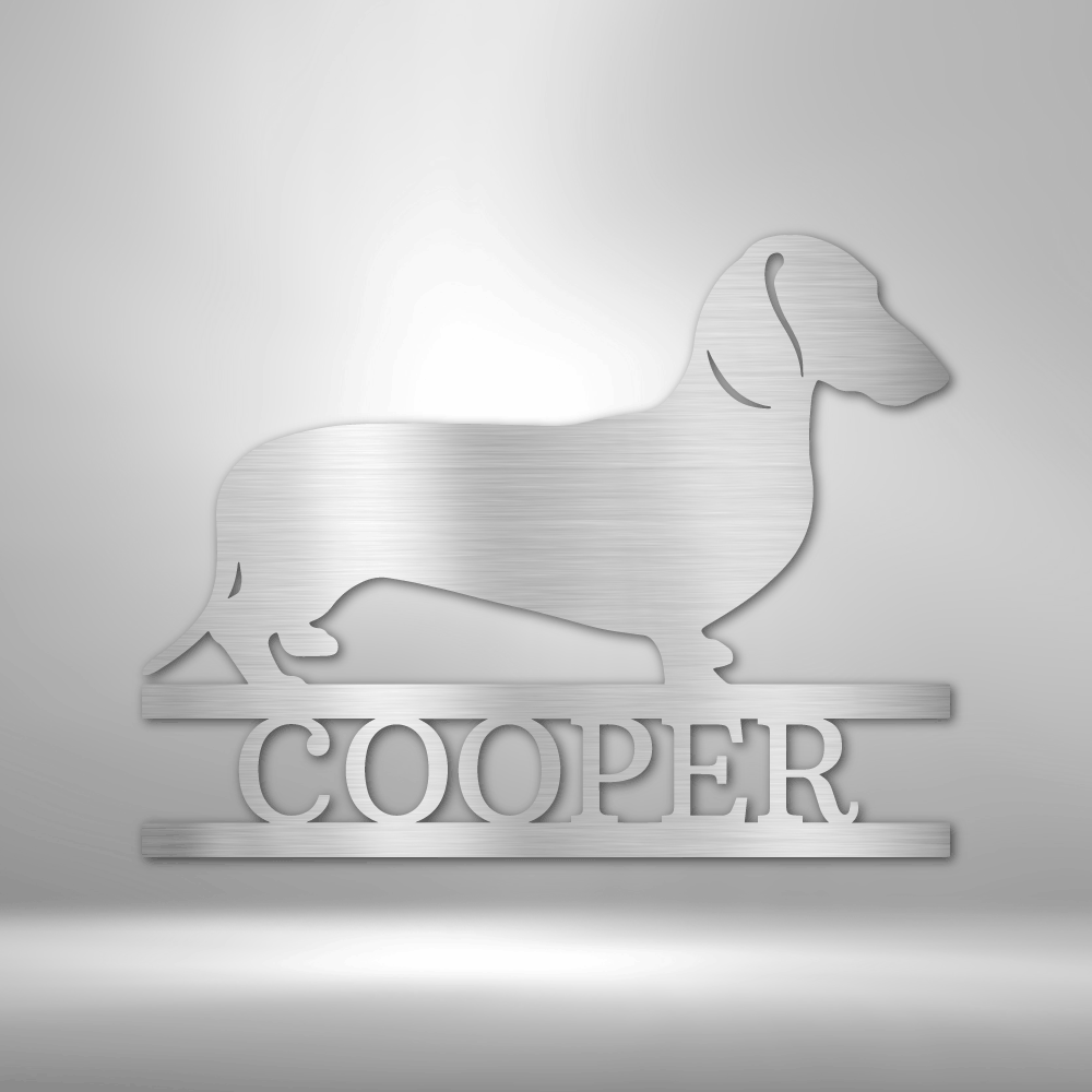 Dachshund Dog Metal Art, Plasma Cut Steel Monogram, Pet Lovers Personalized Sign, Custom Steel Sign