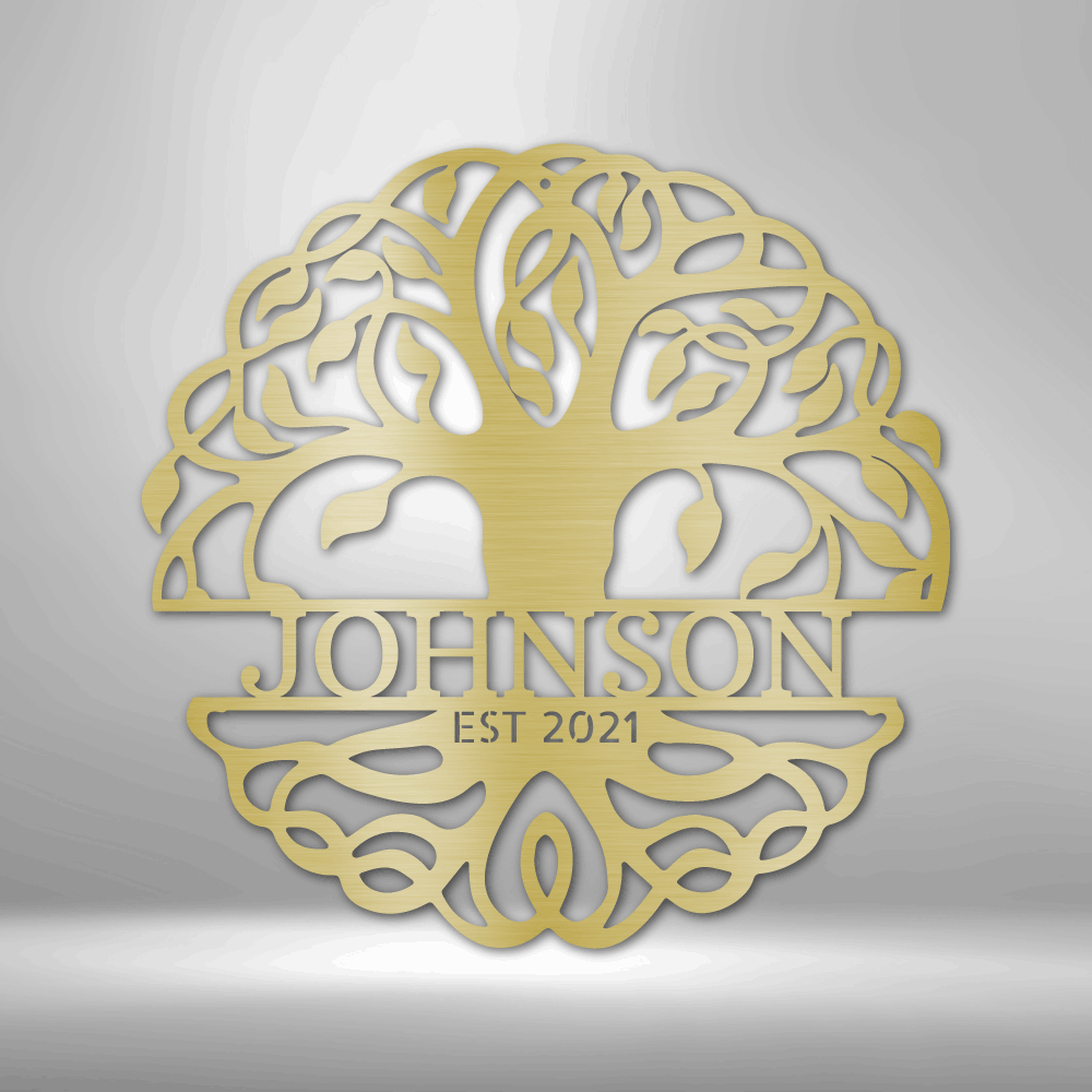 Personalized Tree of Life Metal Wall Art, Housewarming Gift, Fancy Tree of Life Décor, Wedding Gift, EST Metal Sign, Family Name Metal Wall Sign