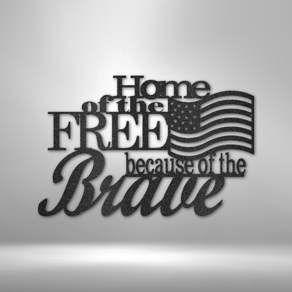 Home of the Free Metal Sign, Wall Decor, Patriotic American Monogram, Wall Hanging Decor, Fathers Day Gift