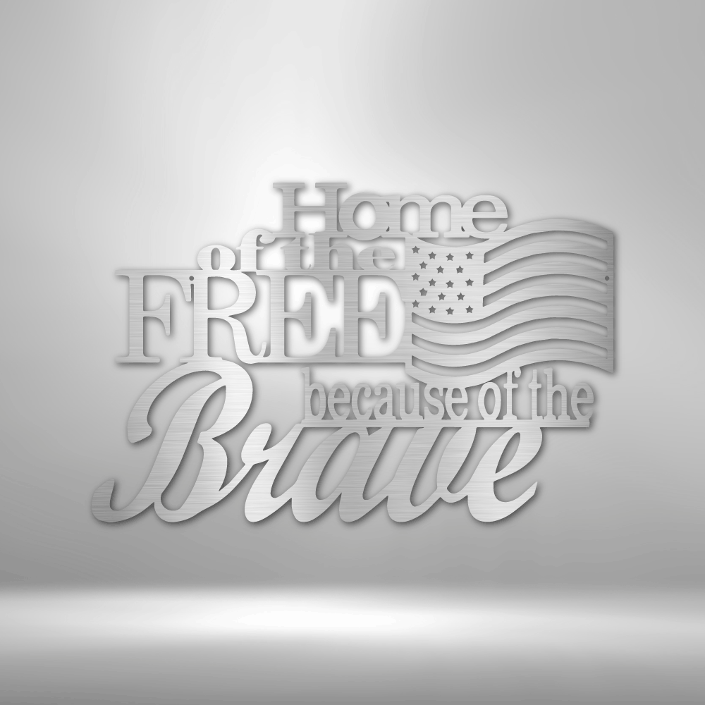 Home of the Free Metal Sign, Wall Decor, Patriotic American Monogram, Wall Hanging Decor, Fathers Day Gift