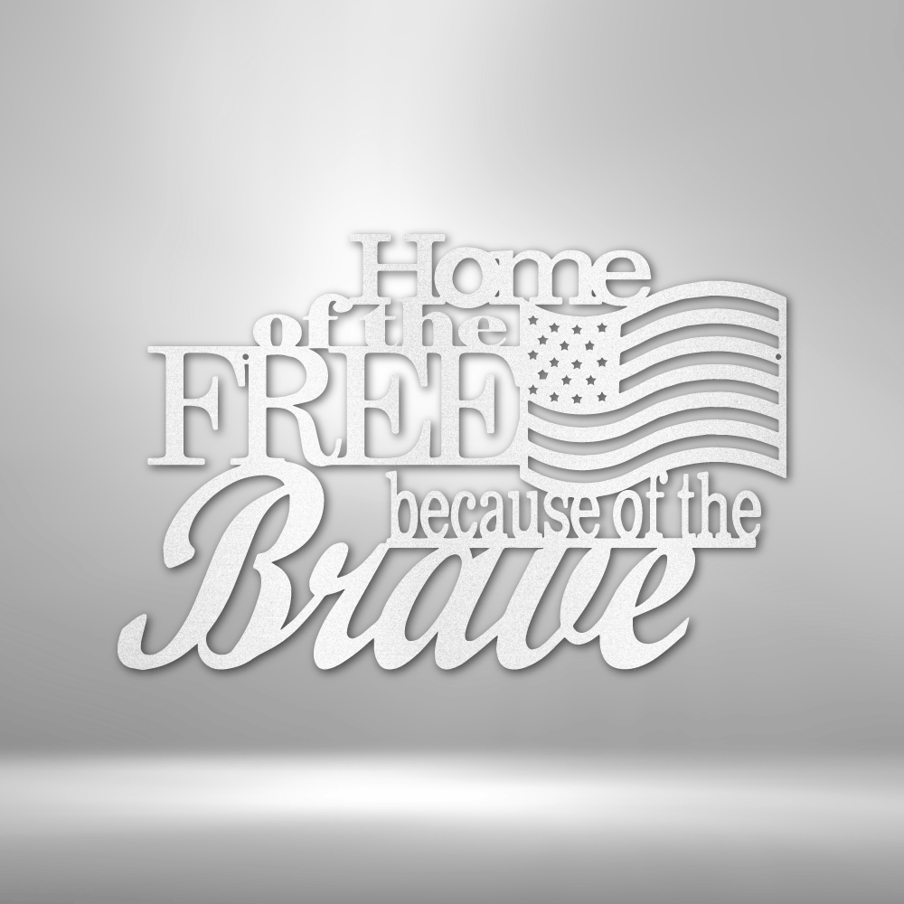 Home of the Free Metal Sign, Wall Decor, Patriotic American Monogram, Wall Hanging Decor, Fathers Day Gift