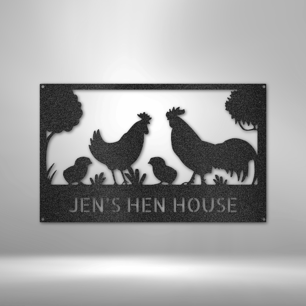 Personalized Chicken Coop Sign, Hen House Metal Sign, Custom Chicken Coop Metal Sign, Farmhouse Décor, Chicken Farm Sign, Family Name Metal Sign